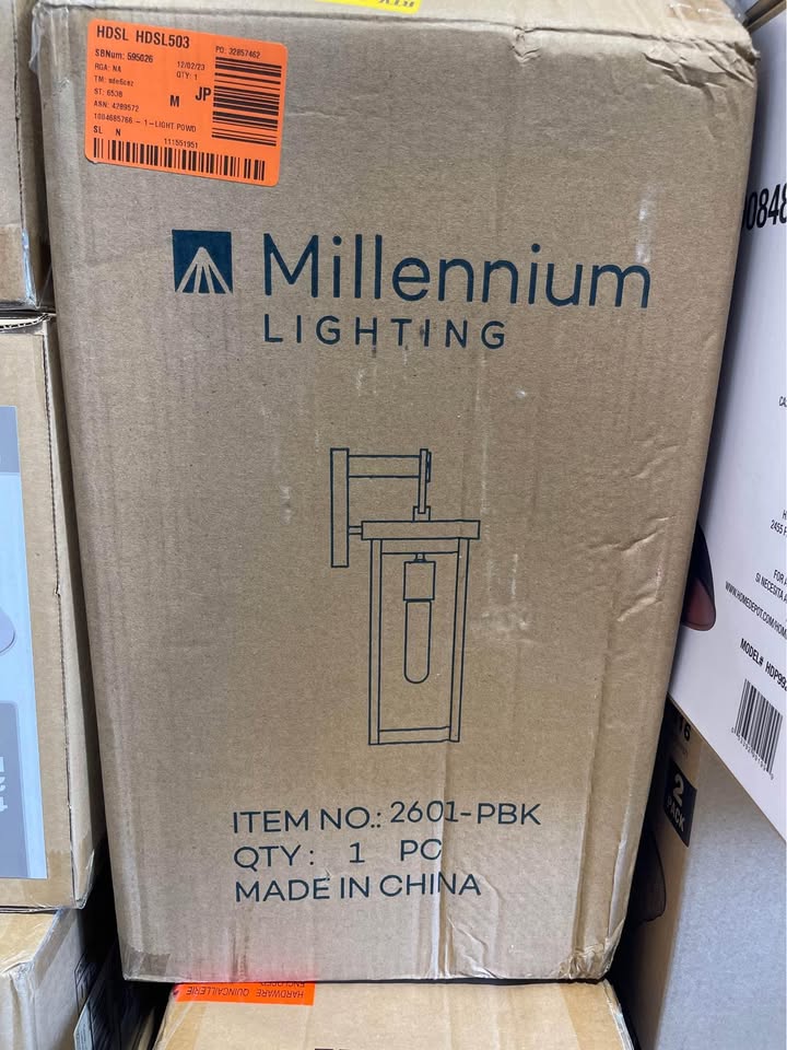 Millennium Lighting 1-Light Powder Coat Black Outdoor Wall-Light Sconce with Clear Glass Dimensions: H 16 in, W 6 in, D 7.5 in