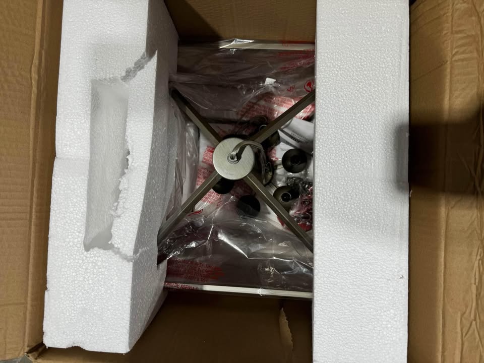 Home Decorators Collection Weyburn 6-Light Antique Silver Leaf Farmhouse Chandelier Light Fixture with Caged Metal Shade