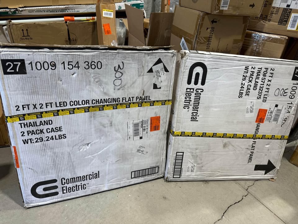 Commercial Electric 2 ft. x 2 ft. 4250 Lumens Integrated LED Flat Panel Light with Color Change 5CCT Non-Dimmable White Ceiling Flush Mount