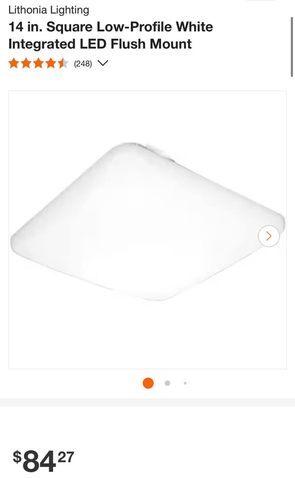 Lithonia Lighting 14 in. Square Low-Profile White Integrated LED Flush Mount