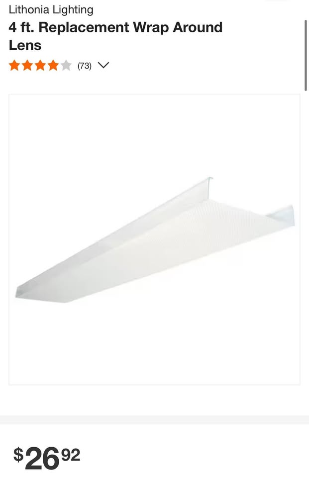 Lithonia Lighting 4 ft. Replacement Wrap Around Lens