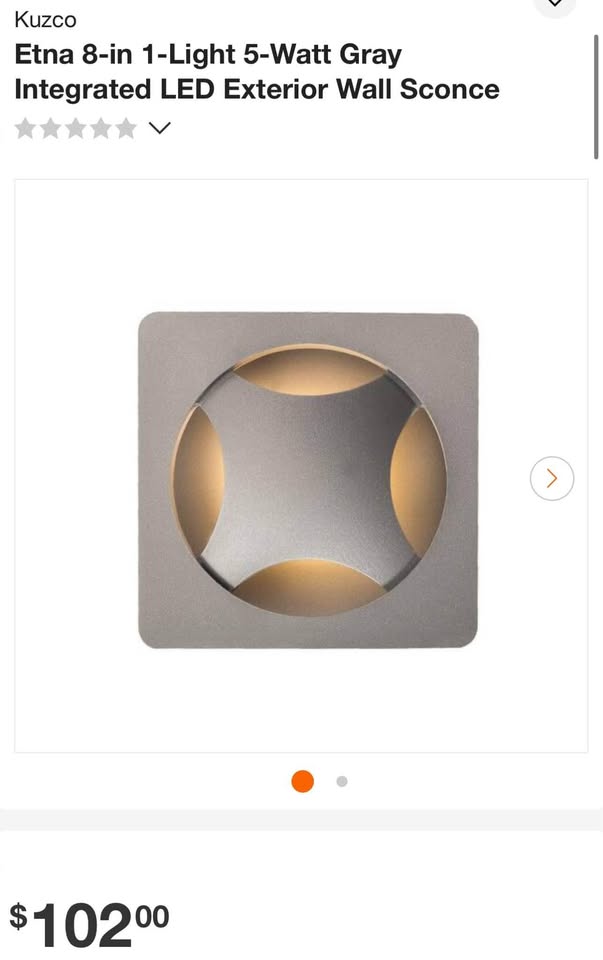 Kuzco Etna 8-in 1-Light 5-Watt Gray Integrated LED Exterior Wall Sconce
