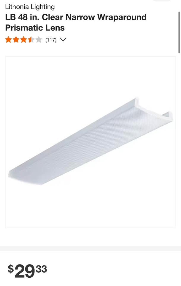 Lithonia Lighting LB 48 in. Clear Narrow Wraparound Prismatic Lens