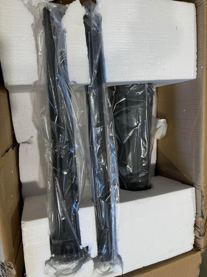 Bel Air Lighting Classical 8 ft. 3-Light Black Outdoor Lamp Post Light Fixture Set with Clear Glass