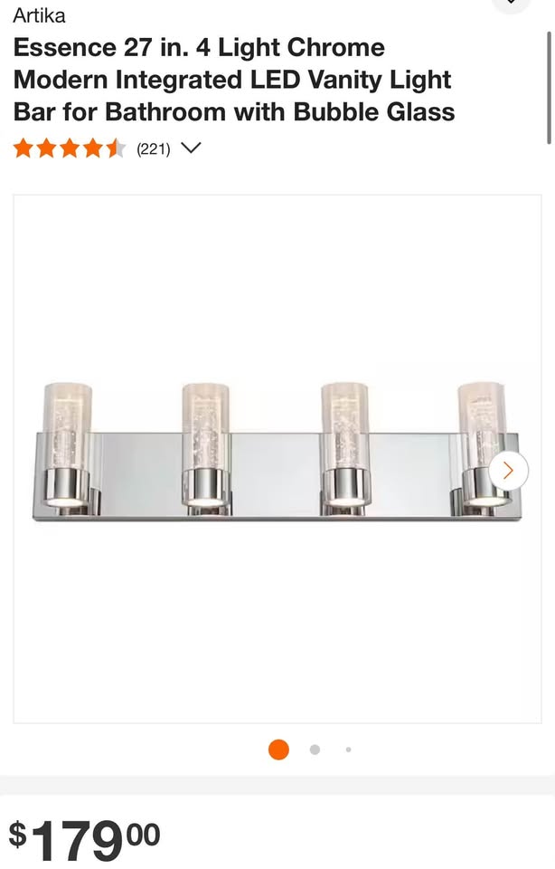 Artika Essence 27 in. 4 Light Chrome Modern Integrated LED Vanity Light Bar for Bathroom with Bubble Glass