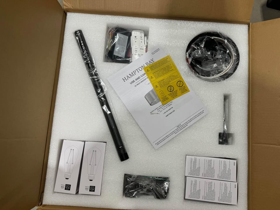 Hampton Bay Montabel 22 in. Indoor Matte Black and Natural Ceiling Fan with Remote Control