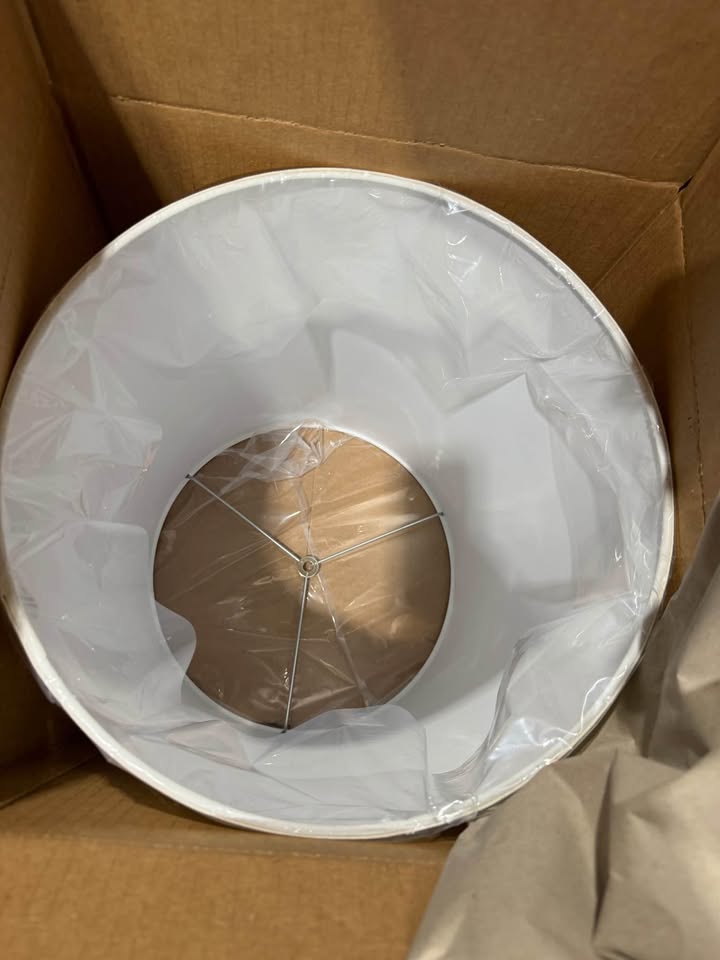 FenchelShades.com 14 in. Top Diameter x 14 in. Bottom Diameter x 18 in. Height Linen Cream Drum Lamp Shade