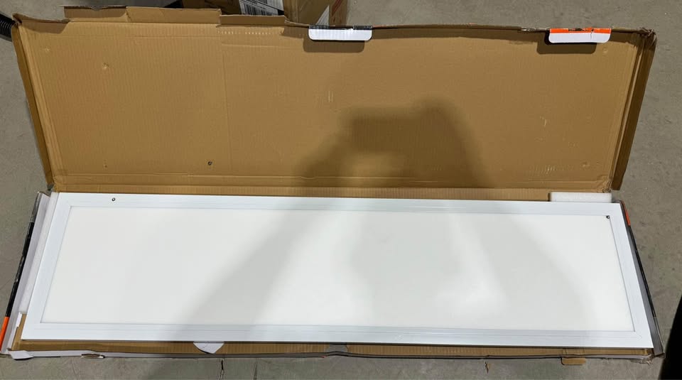 Commercial Electric 1 ft. x 4 ft. Smart Color Selectable RGBW CCT Integrated LED White Flat Panel Ceiling Flush Mount Powered by Hubspace