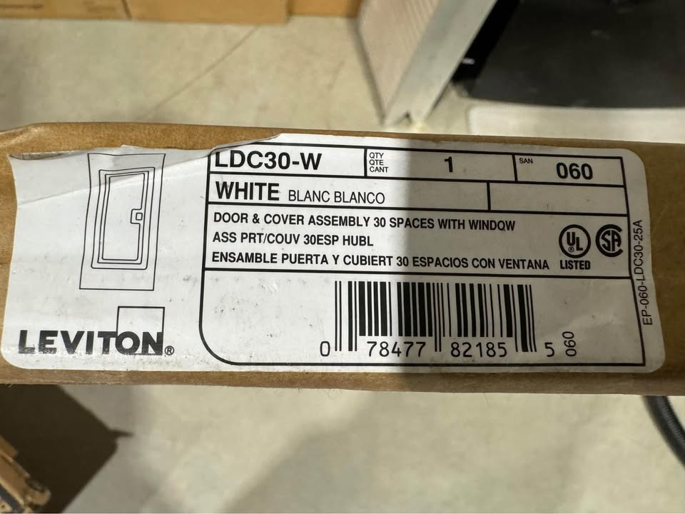 Leviton NEMA 1 30-Space Indoor Load Center Cover and Door with Observation Window Flush/Surface Mount