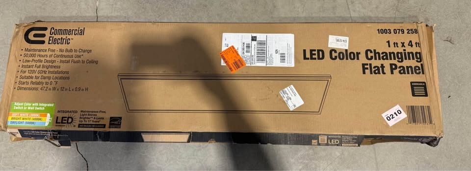 Flat Panel Flush Mount Light Fixture, 1 ft. x 4 ft. 4000 Lumens Dimmable White Integrated LED Edge-Lit, Selectable CCT