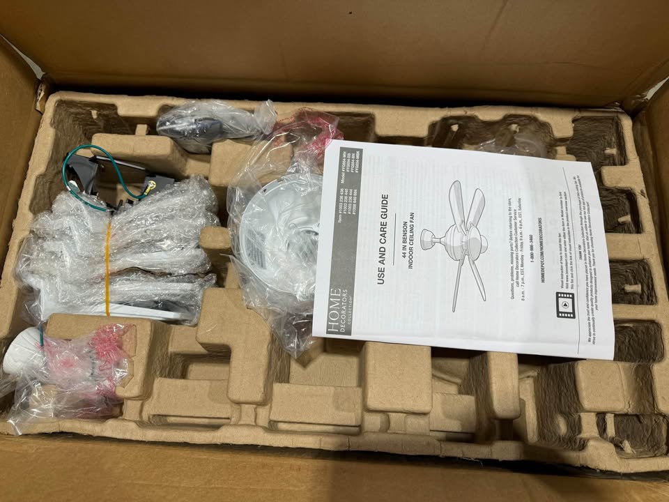 Home Decorators Collection Benson 44 in. LED White Ceiling Fan with Light and Remote Control