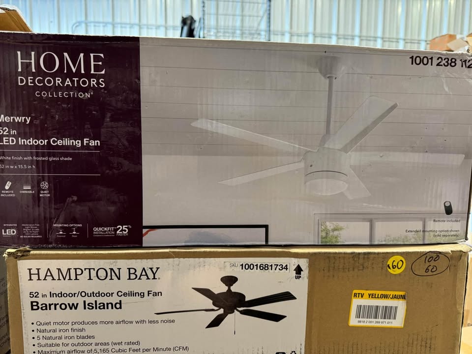 Home Decorators Collection Merwry 52 in. Integrated LED Indoor White Ceiling Fan with Light Kit and Remote Control