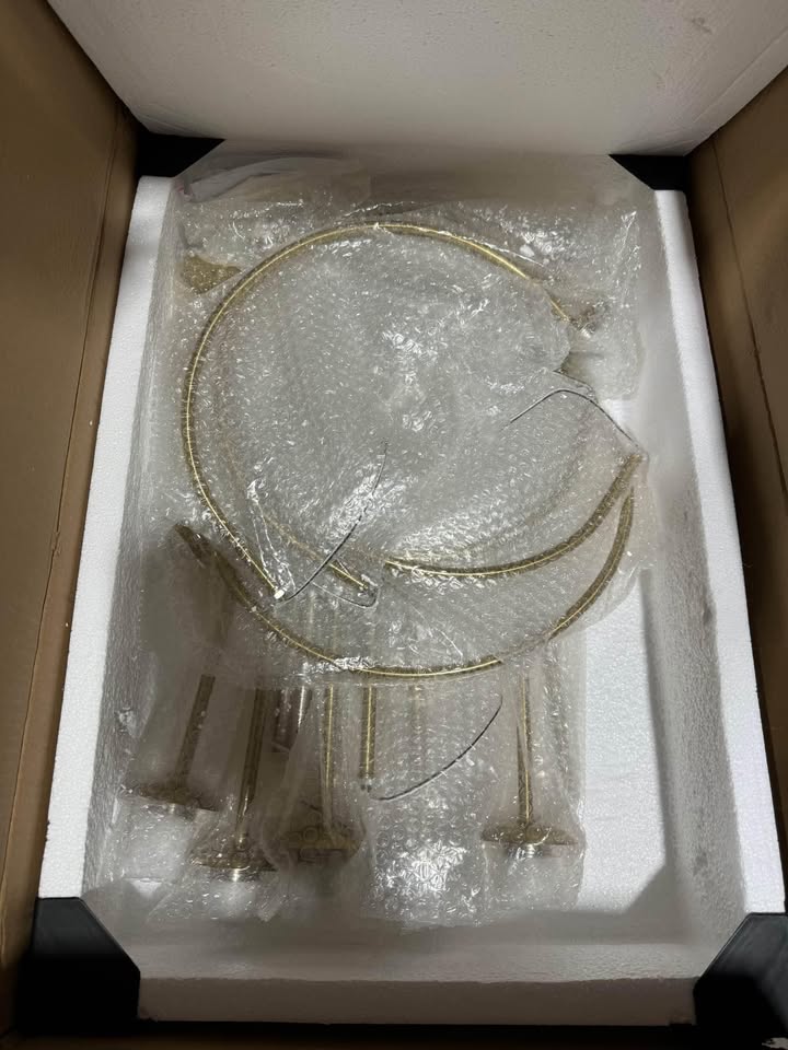 Rennnsan Ayden Modern 10-Light Gold Sputnik Sphere Chandelier with Blue Glass Globe Bubble