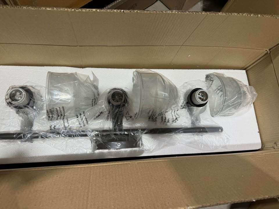 KICHLER Avery 24 in. 3-Light Olde Bronze Vintage Bathroom Vanity Light with Clear Seeded Glass