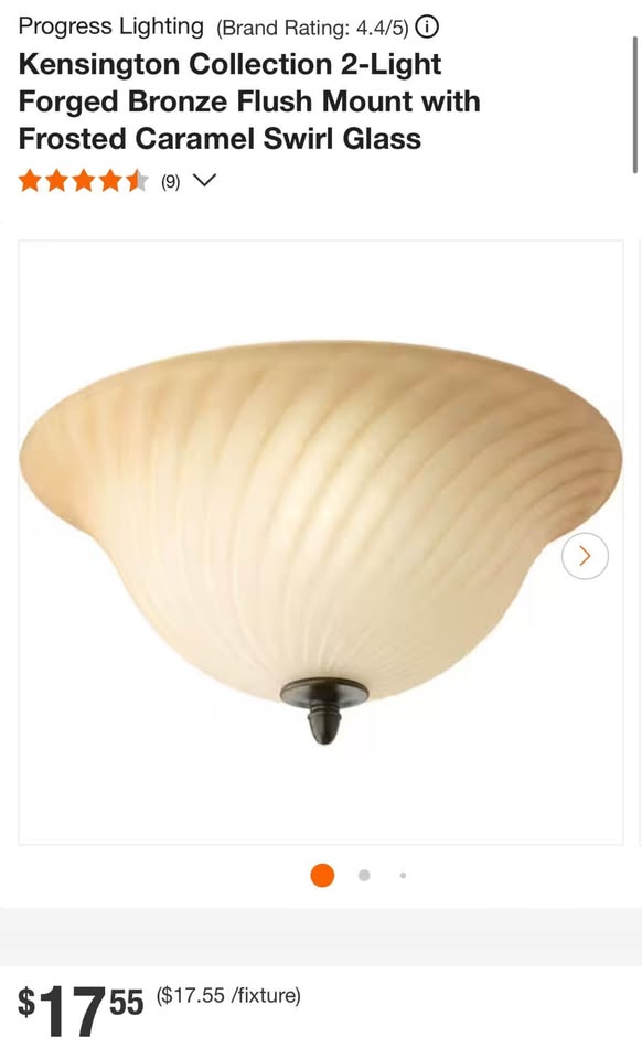 Kensington Collection 2-Light Forged Bronze Flush Mount with Frosted Caramel Swirl Glass