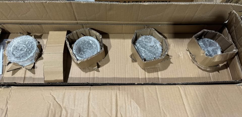 Progress Lighting Calhoun Collection 30-1/4 in. 4-Light Gold Vintage Brass Clear Glass Farmhouse Urban Industrial Bathroom Vanity Light
