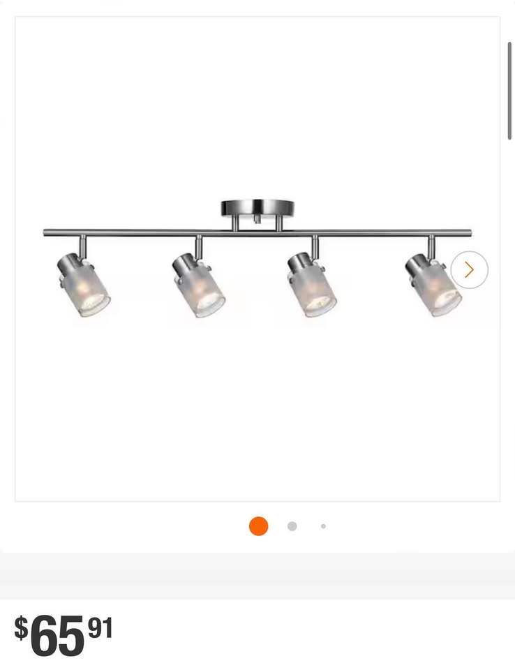 Bel Air Lighting 29 in. 4-Light Brushed Nickel Track Light Fixture with Frosted Glass Shades