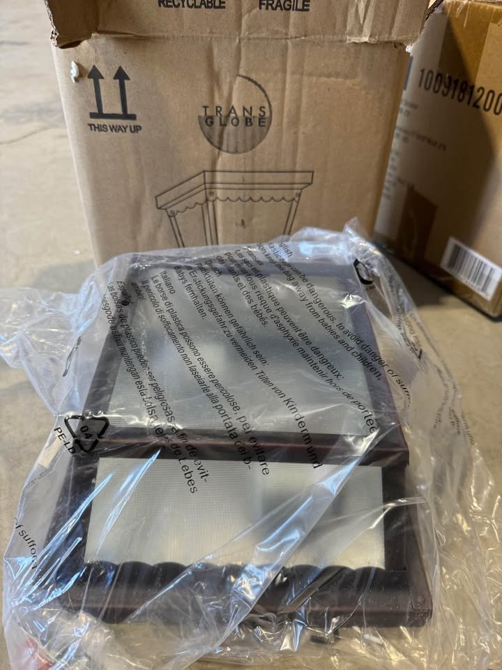 Bel Air Lighting Samantha 2-Light Rust Outdoor Flush Mount Ceiling Light Fixture with Frosted Glass