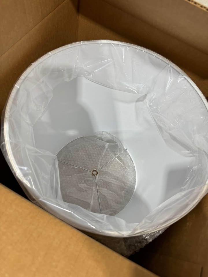 Fenchel Shades 13 in. Top Diameter x 15 in. Bottom Diameter x 17 in. Slant, Burlap Off White Empire Lamp Shade