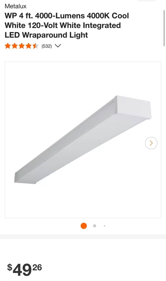 Metalux WP 4 ft. 4000-Lumens 4000K Cool White 120-Volt White Integrated LED Wraparound Light
