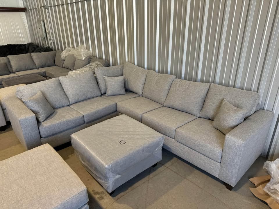 Brand New 2 Piece Sectional & Ottoman Set