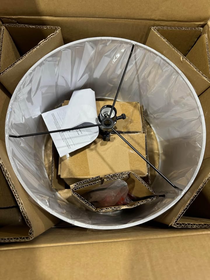 Hampton Bay Dunbarton 25 in. Beige Table Lamp with Textured Mixed Ceramic Base