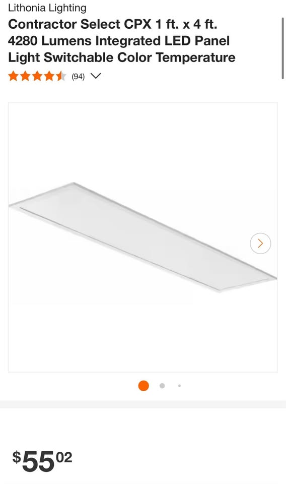 Lithonia Lighting Contractor Select CPX 1 ft. x 4 ft. 4280 Lumens Integrated LED Panel Light Switchable Color Temperature