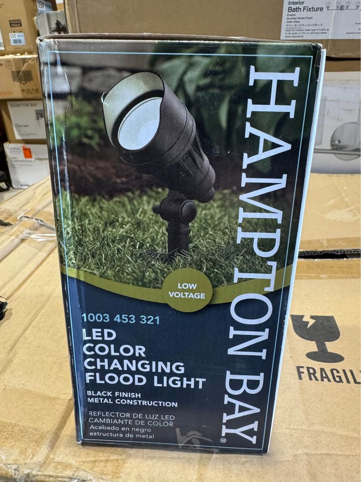 Hampton Bay 50-Watt Equivalent Millennium Black Adjustable Light Color Integrated LED Outdoor Landscape Flood Light