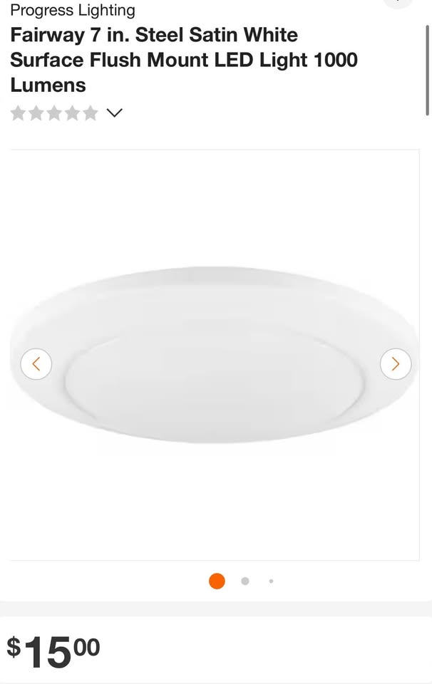 Progress Lighting Fairway 7 in. Steel Satin White Surface Flush Mount LED Light 1000 Lumens