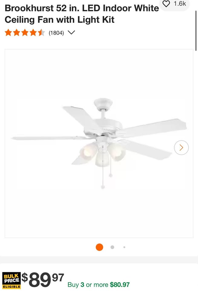 Brookhurst 52 in. LED Indoor White Ceiling Fan with Light Kit