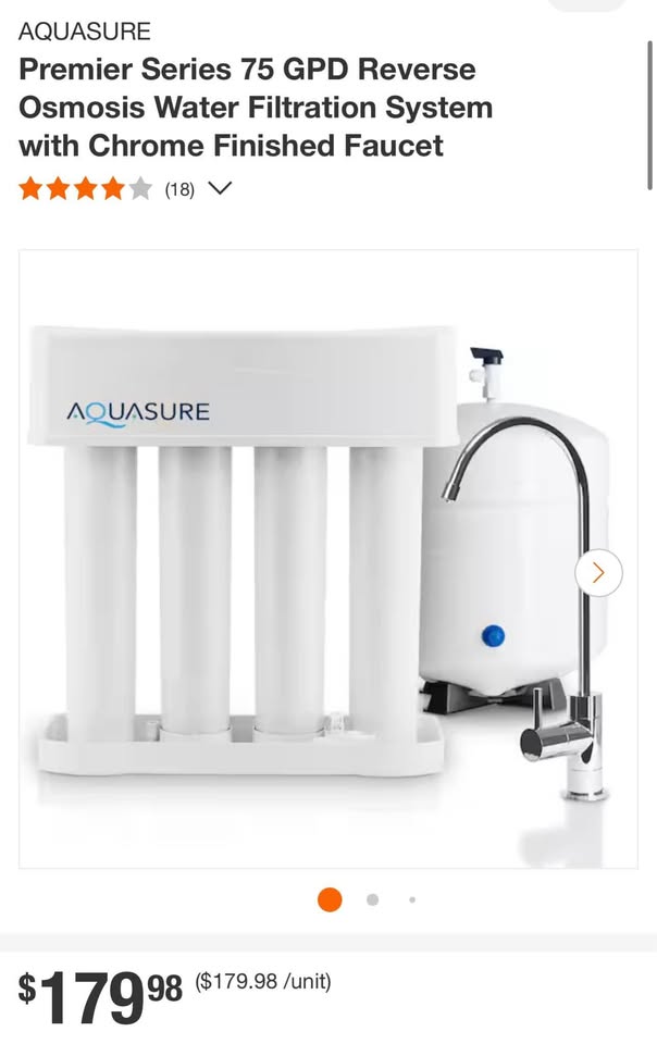 AQUASURE Premier Series 75 GPD Reverse Osmosis Water Filtration System with Chrome Finished Faucet