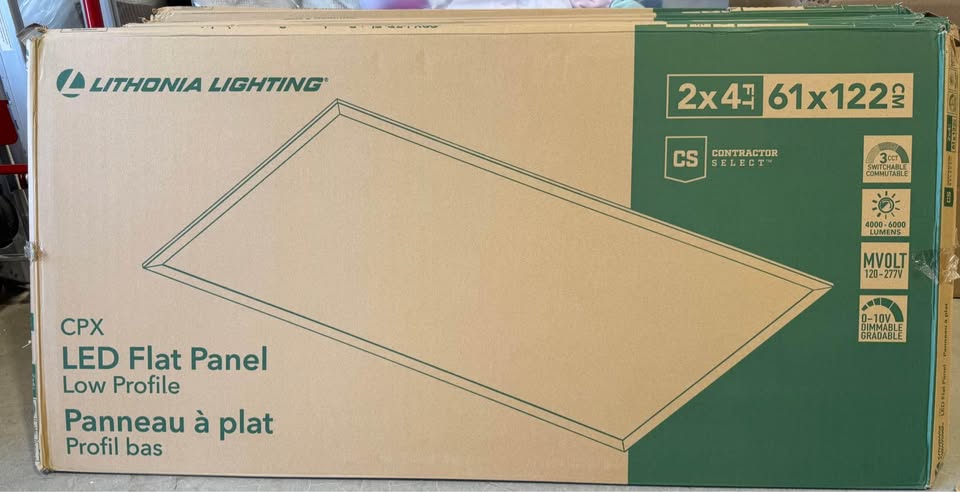 Lithonia Lighting Contractor Select CPX 2 ft. x 4 ft. Adjustable Lumens Integrated LED Panel Light with Switchable White Color Temperature