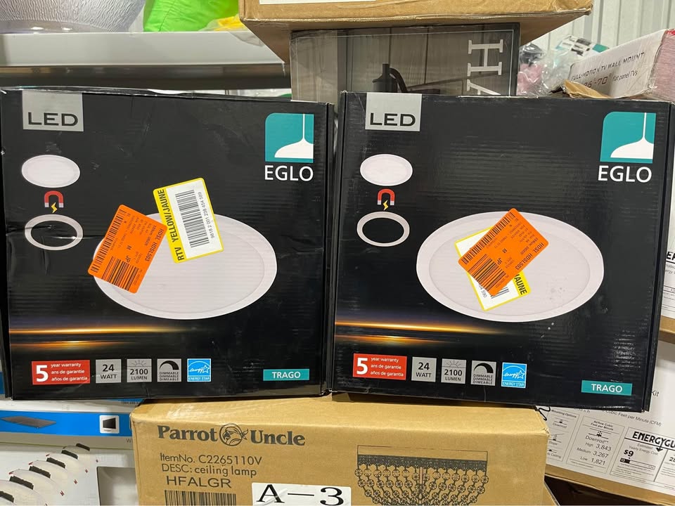 Eglo Trago 12 11.81 in. W x 0.51 in. H 1-Light White LED Flush Mount with White Acrylic Shade