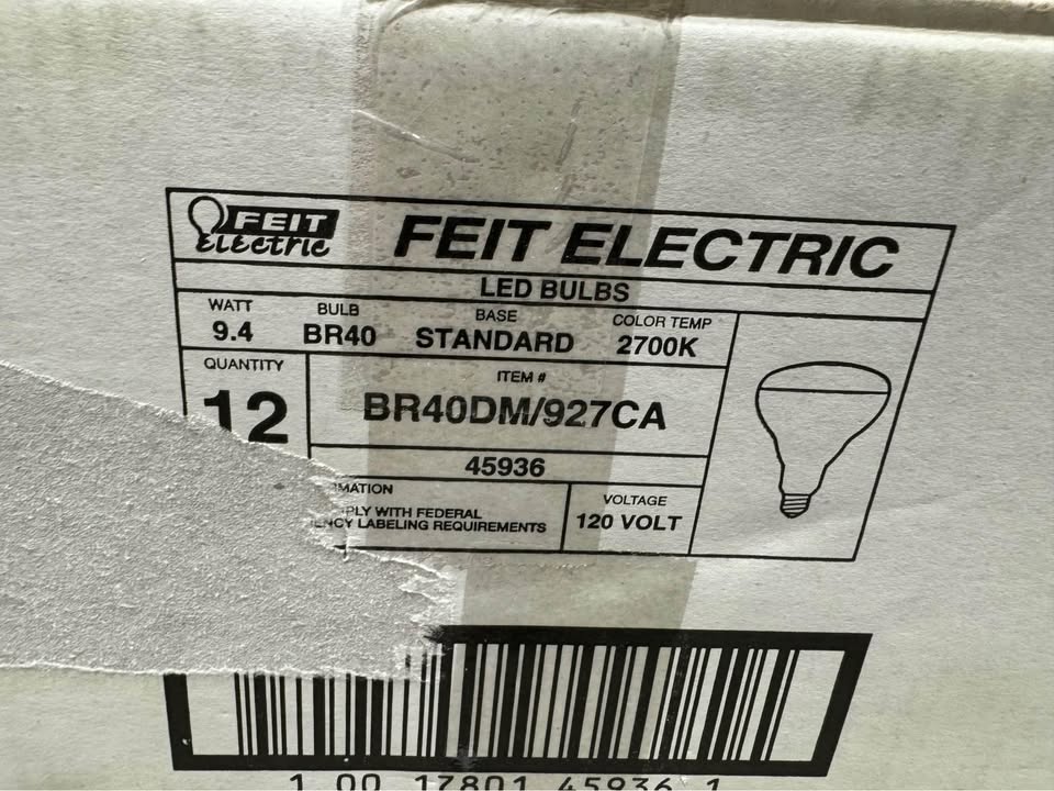 Feit Electric 65-Watt Equivalent BR40 Dimmable CEC Title 20 Energy Star 90+ CRI E26 Flood LED Light Bulb, Soft White 2700K (12-Pack)