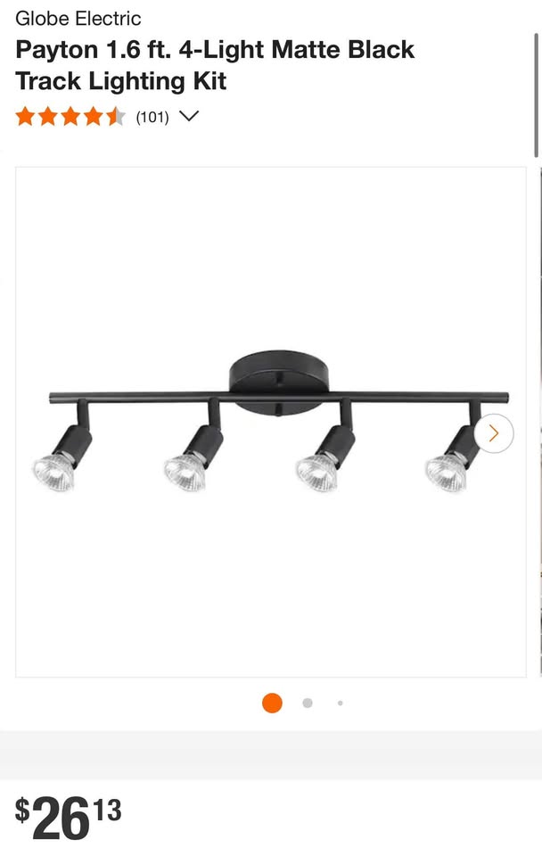 Globe Electric Payton 1.6 ft. 4-Light Matte Black Track Lighting Kit