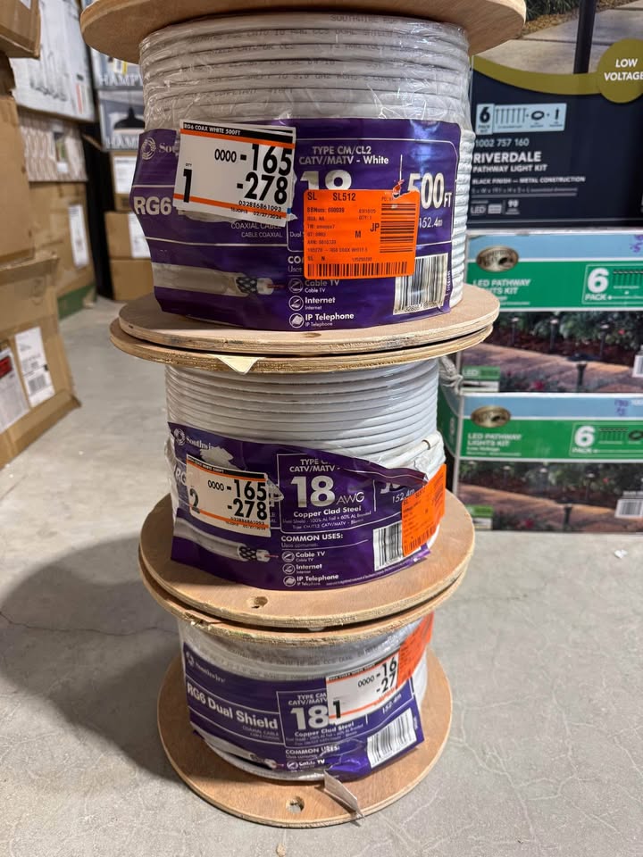 Southwire 500 ft. 18 RG6 Dual Shield CU CATV CM/CL2 Coaxial Cable in White