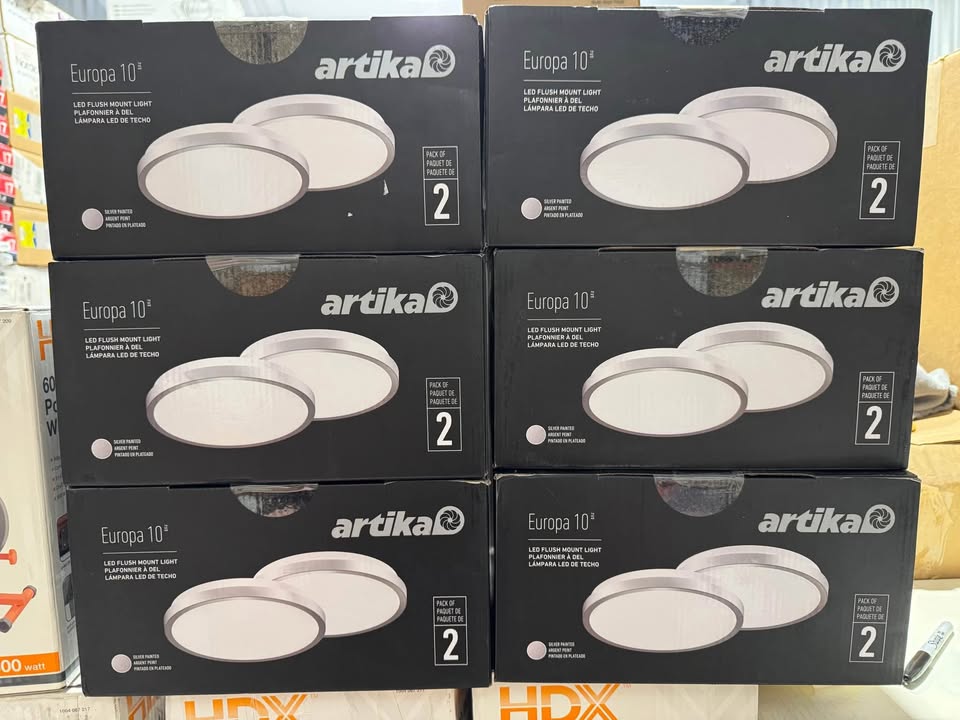 Artika Europa 10in. 2-Pack 5CCT Silver Dimmable Integrated LED Flush Mount with Remote