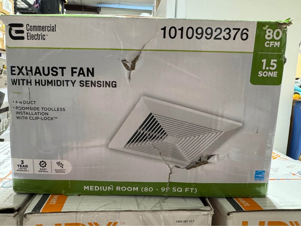 Commercial Electric 80 CFM 1.5 Sone Bathroom Exhaust Fan with Humidity Sensing