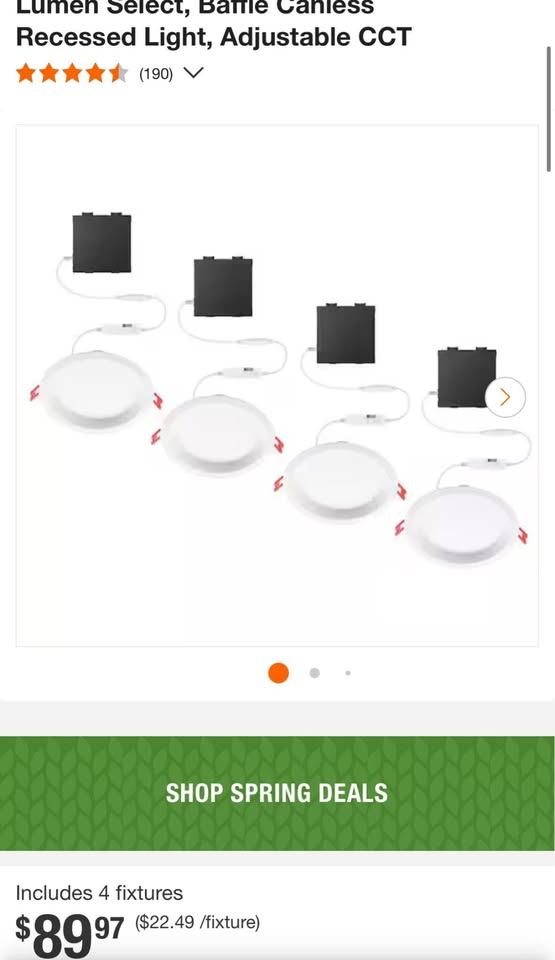 Commercial Electric Premium Series 6 in. LED, 2-Level Lumen Select, Baffle Canless Recessed Light, Adjustable CCT