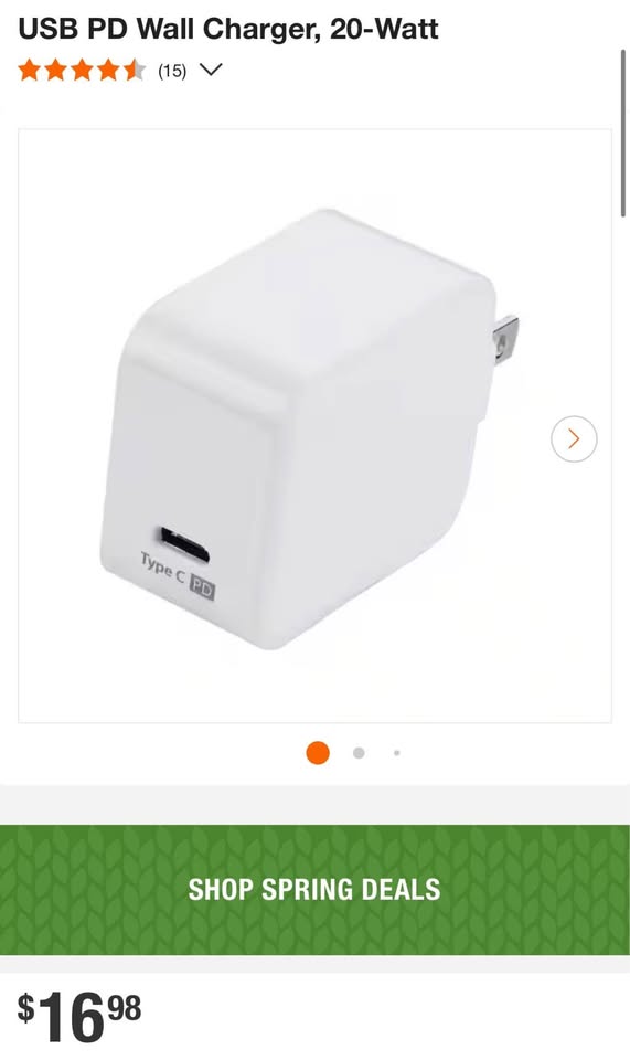 USB PD Wall Charger, 20-Watt