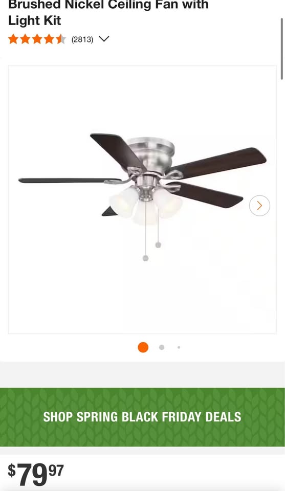 Clarkston II 44 in. LED Indoor Brushed Nickel Ceiling Fan with Light Kit