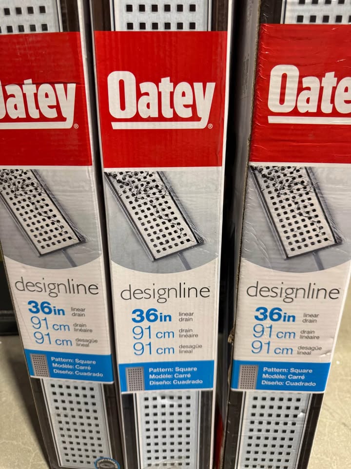 Oatey Designline 36 in. Stainless Steel Linear Shower Drain with Square Pattern Drain Cover