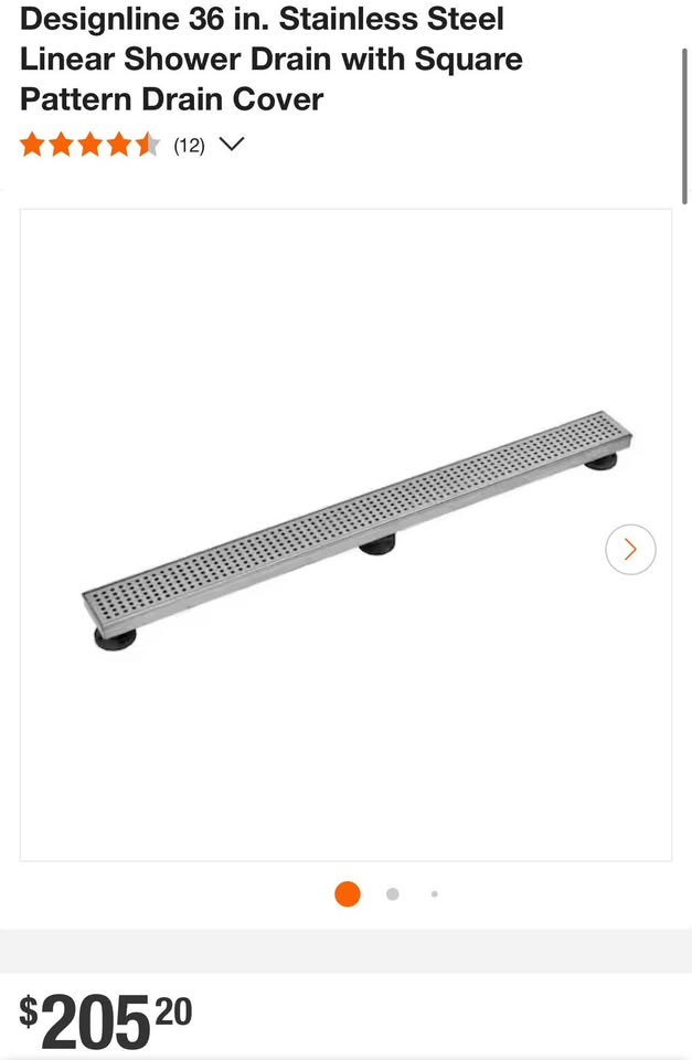 Oatey Designline 36 in. Stainless Steel Linear Shower Drain with Square Pattern Drain Cover