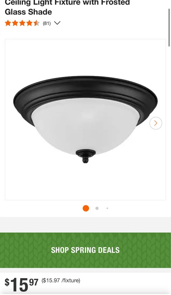 12.75 in. 2-Light Black Flush Mount Ceiling Light Fixture with Frosted Glass Shade