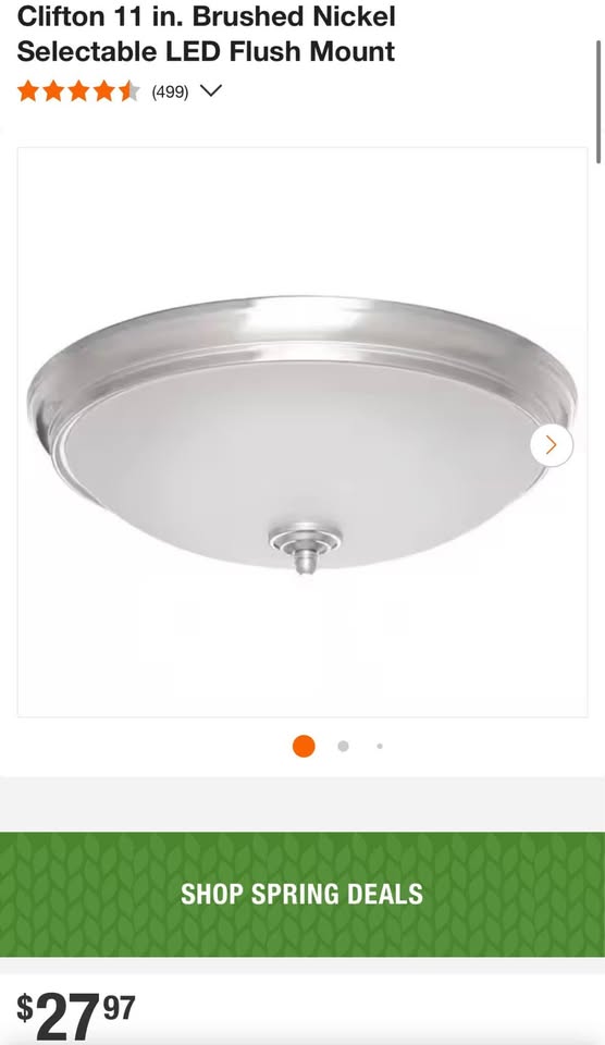 Hampton Bay Clifton 11 in. Brushed Nickel Selectable LED Flush Mount