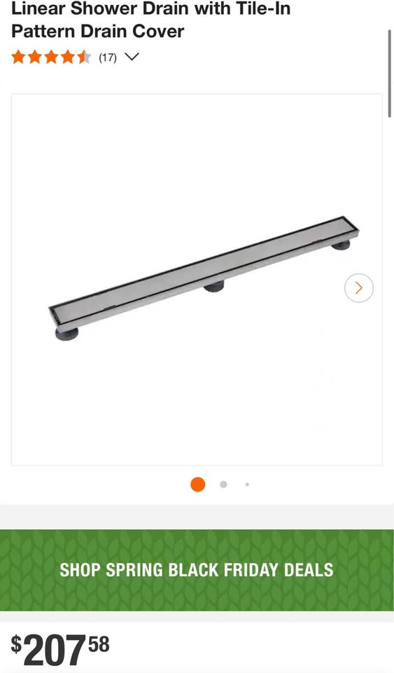 Oatey Designline 36 in. Stainless Steel Linear Shower Drain with Tile-In Pattern Drain Cover