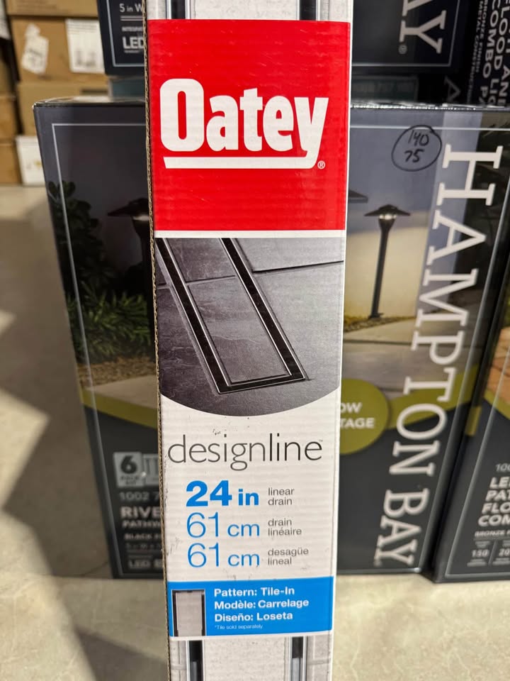 Oatey Designline 24 in. Stainless Steel Linear Shower Drain with Tile-In Pattern Drain Cover