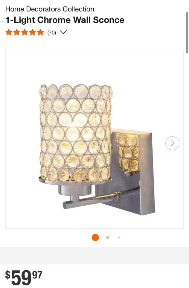 Home Decorators Reina 1-Light Chrome Wall Sconce
