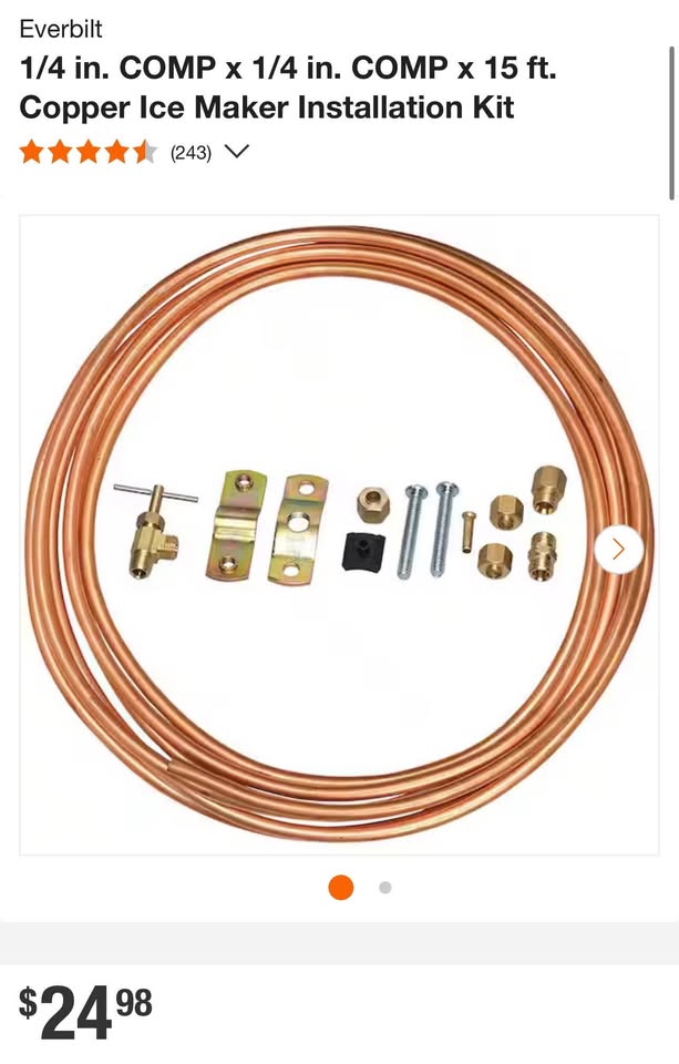 Everbilt 1/4 in. COMP x 1/4 in. COMP x 15 ft. Copper Ice Maker Installation Kit