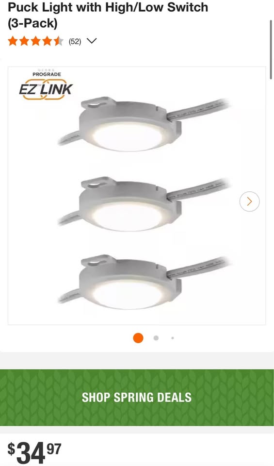 ULTRA PROGRADE EZ Link Linkable Plug-in LED White Puck Light with High/Low Switch (3-Pack)